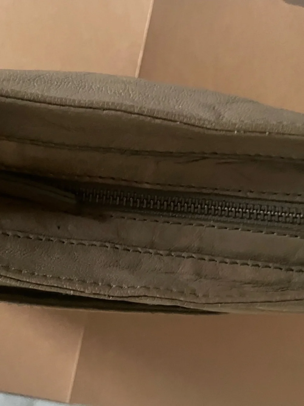 Free People Olive Green Messenger Bag with Tan Straps